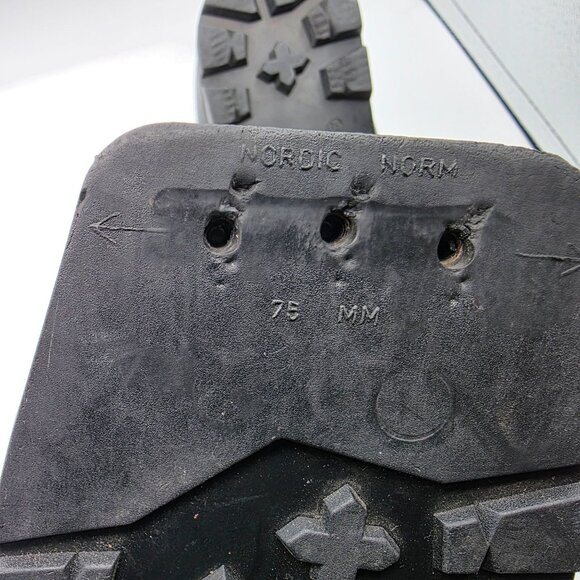 Alpina 3 Pin 75mm Nordic Norm XC Ski Boots Mens Size 39 Black Yellow Vibram - Picture 8 of 14